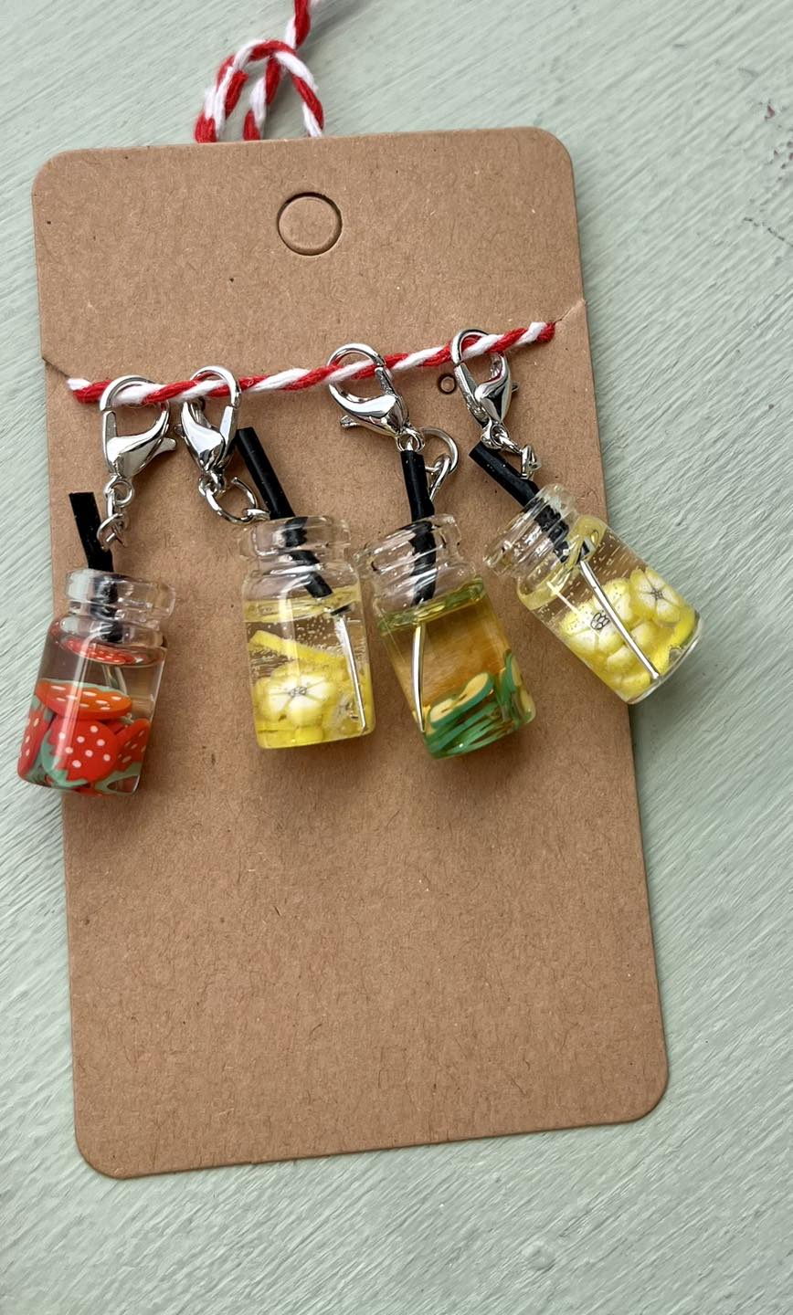 Fruit drink stitch markers