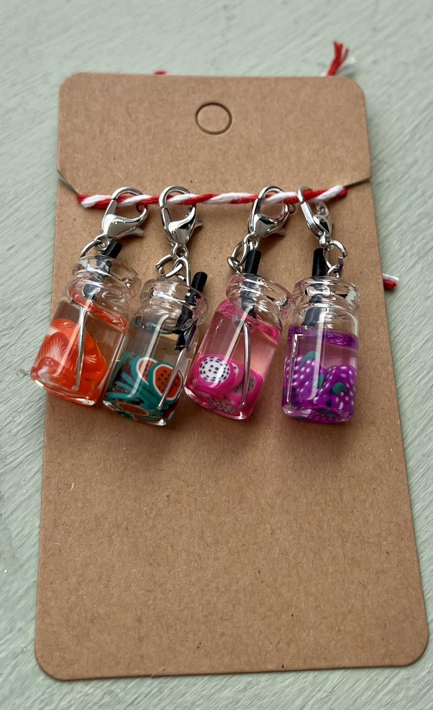 Fruit drink stitch markers