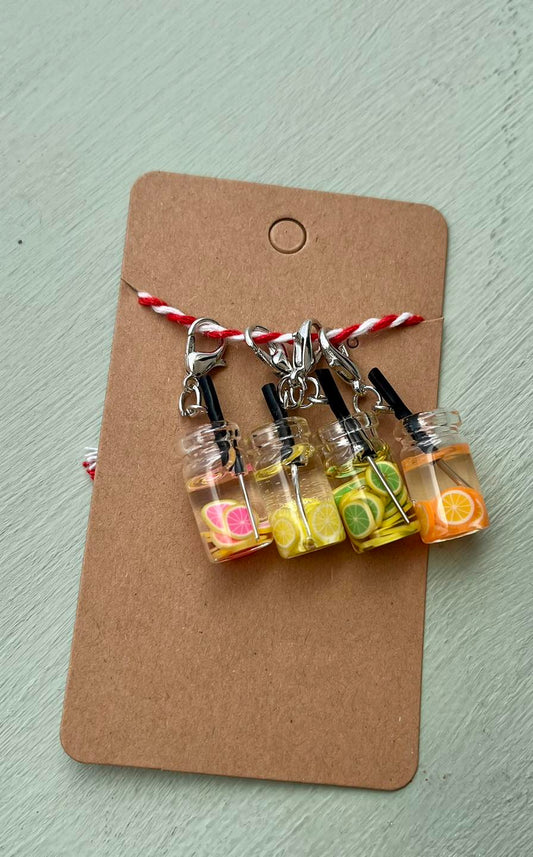 Fruit drink stitch markers